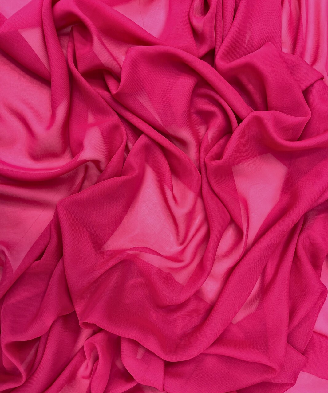 Fuchsia Matte Chiffon Fabric by the Yard, 58" Wide Lightweight Sheer Draping Fabric for Chuppah, Wedding Arch, Table Runner